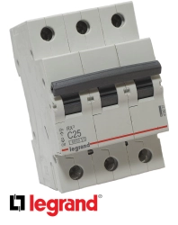 Bezpiecznik Legrand RX3 C25A 3P s303 419237