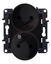 Gniazdo podwójne do ramek wielokrotnych 2x2P+Z Legrand Niloe Step Czarne 863534