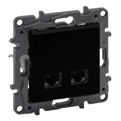 Gniazdo 2x RJ 45 kat. 6A UTP - Legrand Niloe Step Czarne 863568