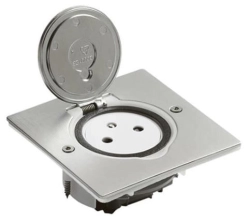 Gniazdo podłogowe kwadratowe 2P+Z INOX Legrand 089700