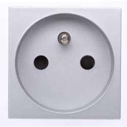 Gniazdo pojedyncze sieciowe 2P + Z 16 A - 250 V~ zaciski automatyczne Aluminium Legrand Mosaic 079271