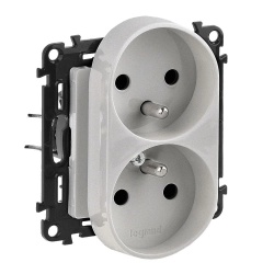 Gniazdo podwójne 2x2P+Z aluminium do ramki 753390 Valena Life