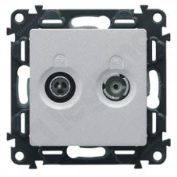 Gniazdo TV-RD aluminium (plakietka) Valena Life 754782