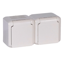 Gniazdo 2 x 2P+Z natynkowe - 16 A IP44 biały Legrand Forix 782377