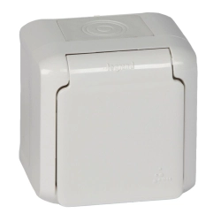 Gniazdo 2P+Z Schuko natynkowe - 16 A IP44 biały Legrand Forix 782373