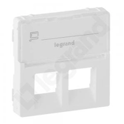 Gniazdo 1 x RJ 11 + 1 x RJ 45 kat. 6 UTP białe (plakietka z etykietą) Valena Life 755480