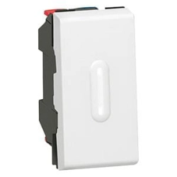 Łącznik schodowy  20 AX z możliwością montażu podświetlenia 1 modułowy - Biały - 250 V~ Biały Legrand Mosaic 077062