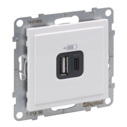 Gniazdo USB typ A + C - 5 V - 3A Legrand SUNO 721130