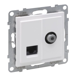 Gniazdo TV typ "F" 1.5 dB + RJ45 KAT 6 UTP Legrand SUNO 721162