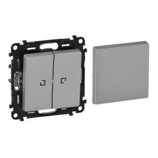 Łącznik podwójny wielofunkcyjny podświetlany - 10 AX aluminium Valena Life 752322 .jpeg