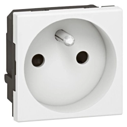 Gniazdo pojedyncze sieciowe 2P + Z 16 A - 250 V~ zaciski śrubowe 4 mm2 Biały Legrand Mosaic 077113