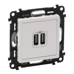 Ładowarka z gniazdem 2x USB 5V - 1500 mA biała  Valena Life 753112