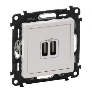 Ładowarka z gniazdem 2x USB 5V - 1500 mA biała Valena Life 753112.jpeg