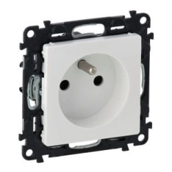Gniazdo 2P+Z z przesłoną 16A - 250V~ zaciski śrubowe białe Valena Life 753184
