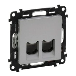 Gniazdo 2 x RJ 45 kat. 6 UTP aluminium Valena Life 753343
