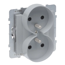 Gniazdo 2X2P+Z z przesłoną - 16 A - 250 V~ - zaciski automatyczne - możliwość montażu w ramkach wielokrotnych Legrand SUNO