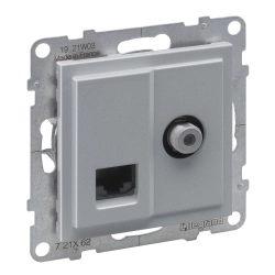 Gniazdo TV typ "F" 1.5 dB + RJ45 KAT 6 UTP Legrand SUNO 721362