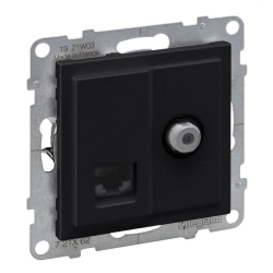 Gniazdo TV typ "F" 1.5 dB + RJ45 KAT 6 UTP Legrand SUNO 721462 