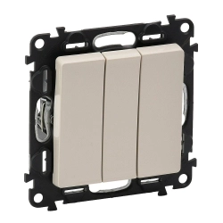 Łącznik potrójny - 10 AX kremowy Valena Life 752203