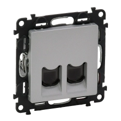Gniazdo 2 x RJ 45 kat. 5e UTP aluminium Valena Life 753341