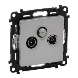 Gniazdo TV-RD-SAT końcowe 1,5dB aluminium Valena Life 753352