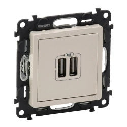 Gniazdo 2x USB 5V - 1500 mA kremowa Valena Life 753212