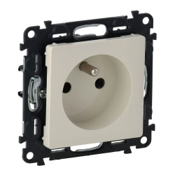 Gniazdo 2P+Z z przesłoną 16A - 250V~ kremowe Valena Life 753280