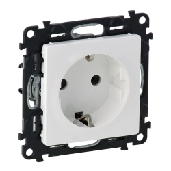 Gniazdo SCHUKO  2P+Z białe z przesłoną 16A - 250V~ zaciski śrubowe Valena Life 753124