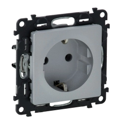 Gniazdo SCHUKO  2P+Z z przesłoną 16A - 250V~ aluminium Valena Life 753320