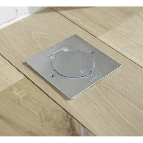 Gniazdo podłogowe kwadratowe 2P+Z INOX Legrand 089700