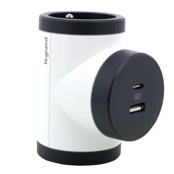 Rozgałęźnik obrotowy 2X2P+Z z USB A+C Legrand 049437 