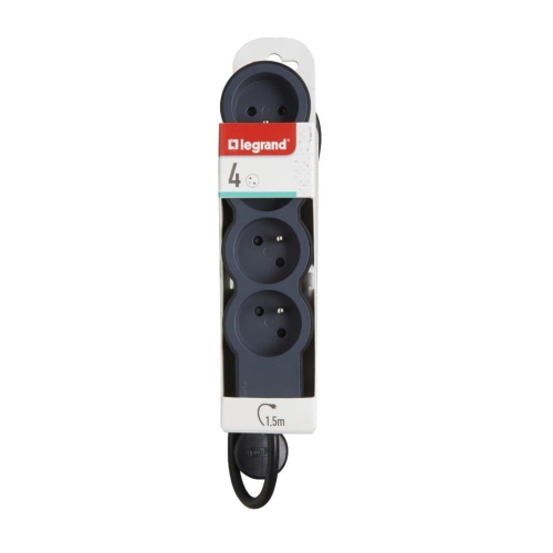Przedłużacz 4X2P+Z 1.5M Czarny Legrand 049477