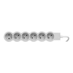 Przedłużacz Standard Legrand Helmo 6x2P+Z, z przewodem 1.5M - biały/jasnoszary 049484