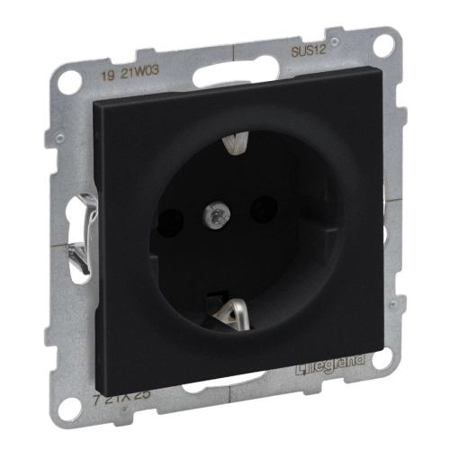 Gniazdo schuko czarne Legrand Suno 721425.webp