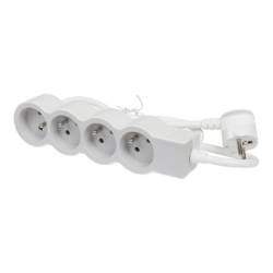 Przedłużacz 4X2P+Z, z przewodem 3.0M - biały/szary Legrand 049490