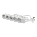 Przedłużacz 5x2P+Z, z przewodem 1.5M - biały/szary Legrand 049480