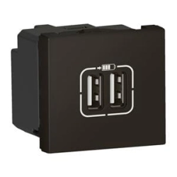 Gniazdo USB 3A 2 x USB Typ-A + Typ-A - Antracyt MOSAIC 079194L