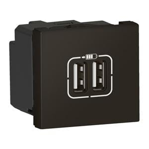 Gniazdo USB 3A 2 x USB Typ-A + Typ-A - Antracyt MOSAIC 079194L