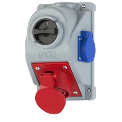 Gniazdo stałe z wyłącznikiem L-0-P 16A 5P 400V +Gn. 230V IP44 COMBO-POL