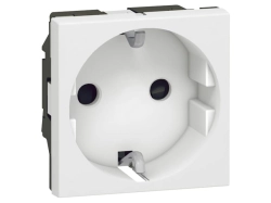 Gniazdo 2P+Z SCHUKO 16 A - 250 V~ - zaciski automatyczne - 2 modułowy - Biały Legrand MOSAIC 077211