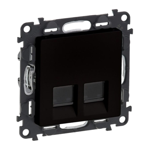 Gniazdo internetowe podwójne RJ45 kat. 6A STP czarne Legrand Valena Life 756349