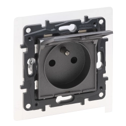 Gniazdo zasilające 2P+Z + IP44 Legrand Niloe Step Stalowe 863435