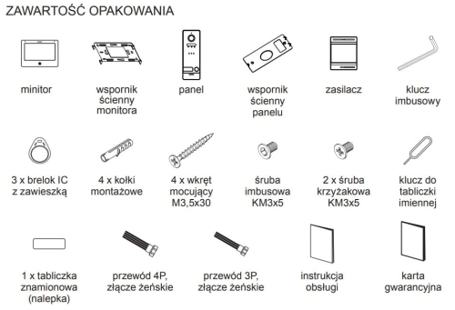 JEDNORODZINNY DWUŻYŁOWY ZESTAW WIDEO DOMOFONOWY Z CZYTNIKIEM RFID  CZARNY - SERIA 200 TYP VP-209ICSB-B (3).jpg