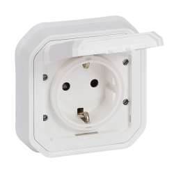 Gniazdo SCHUKO IP55 białe kompletne PLEXO55 Legrand 069869L