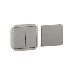 Włącznik  podwójny IP55 typ TRANSFORMER szary 069506L
