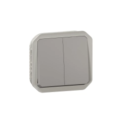 Włącznik /przycisk podwójny IP55 szary PLEXO 069525L