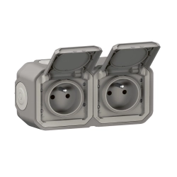 Gniazdo podwójne IP55 szare PLEXO55  Legrand 069768L