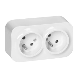 ToDo Gniazdo podwójne 2x2P+Z, 16A/230VAC, IP20, Białe ORNO