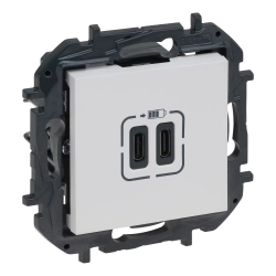 Ładowarka 2xUSB-C Legrand Niloe Step Białe 863139B