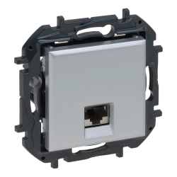 Gniazdo komputerowe pojedyncze RJ45 kat 6A UTP Legrand Niloe Step Aluminium 863367B
